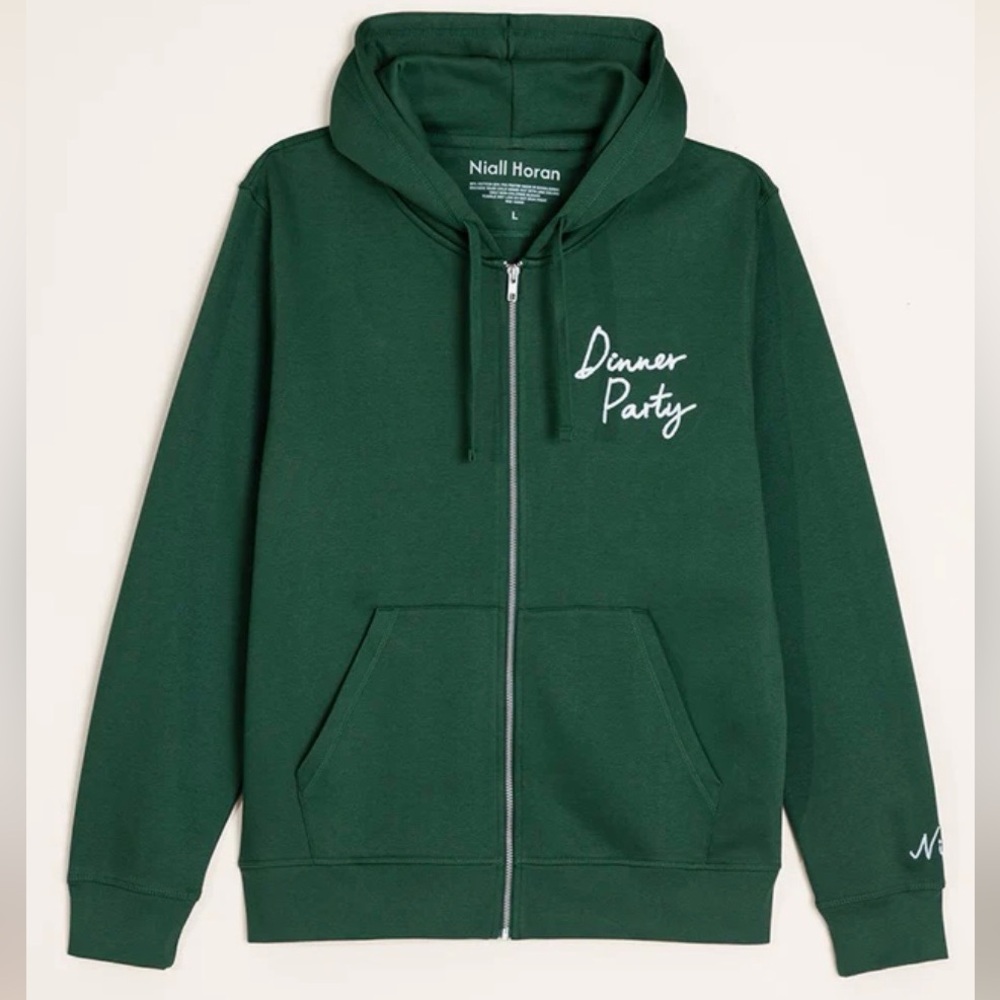 Niall Horan 'Dinner Party' Zip Hoodie - Forest Green